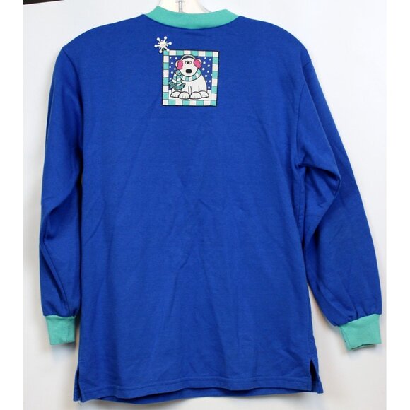 Vtg Zoodles 2pc Sweatshirt Leggings Polar Bear Snowflakes Stripes sz 14 Winter - Picture 6 of 13